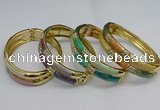 CEB133 16mm width gold plated alloy with enamel bangles wholesale