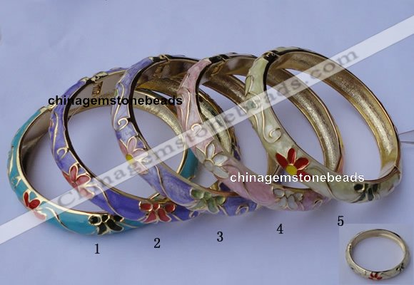 CEB14 5pcs 10mm width gold plated alloy with enamel bangles wholesale