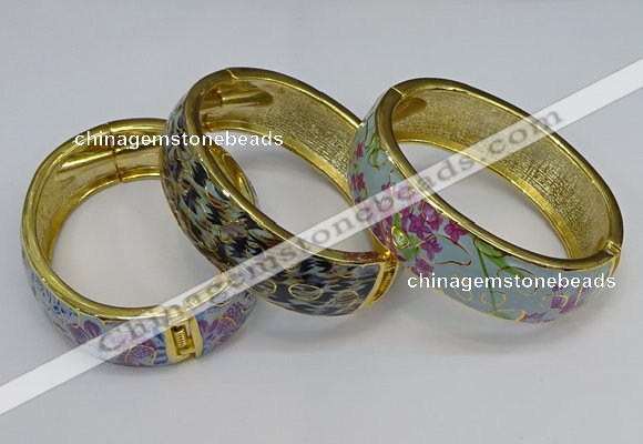 CEB141 20mm width gold plated alloy with enamel bangles wholesale