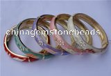 CEB15 5pcs 10mm width gold plated alloy with rhinestone & enamel bangles