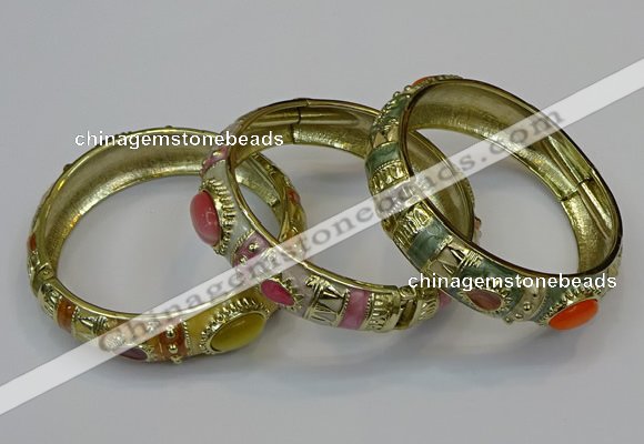 CEB153 17mm width gold plated alloy with enamel bangles wholesale