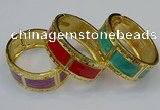 CEB157 24mm width gold plated alloy with enamel bangles wholesale