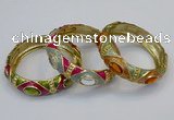 CEB159 17mm width gold plated alloy with enamel bangles wholesale