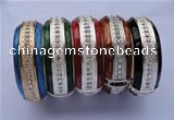 CEB17 5pcs 24.5mm width silver plated alloy with rhinestone & enamel bangle