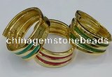 CEB186 38mm width gold plated alloy with enamel bangles wholesale