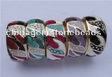 CEB20 5pcs 31mm width gold plated alloy with rhinestone & enamel bangles