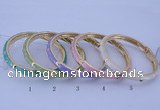 CEB29 5pcs 7mm width gold plated alloy with enamel bangles