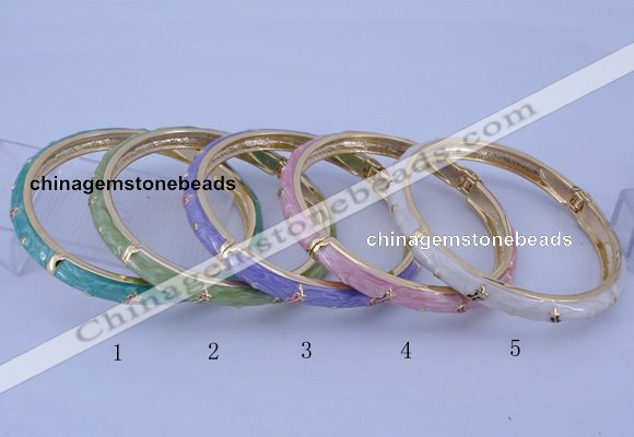 CEB29 5pcs 7mm width gold plated alloy with enamel bangles