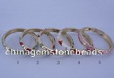 CEB30 5pcs 8mm width gold plated alloy with enamel bangles