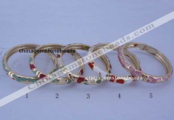 CEB30 5pcs 8mm width gold plated alloy with enamel bangles