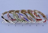 CEB33 6pcs 10mm width gold plated alloy with enamel bangles