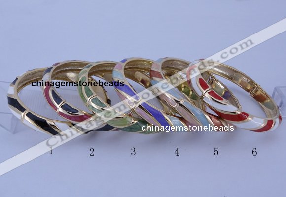 CEB33 6pcs 10mm width gold plated alloy with enamel bangles