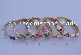 CEB34 5pcs 12mm width gold plated alloy with enamel rhinestone & bangles