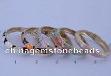 CEB35 5pcs 12mm width gold plated alloy with enamel bangles