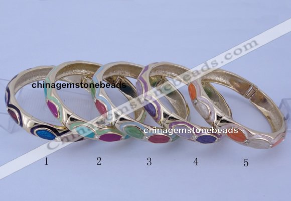 CEB36 5pcs 12mm width gold plated alloy with enamel rhinestone & bangles