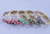 CEB37 5pcs 12mm width gold plated alloy with enamel rhinestone & bangles