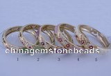 CEB38 5pcs 14mm width gold plated alloy with enamel rhinestone & bangles