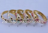 CEB39 5pcs 14mm width gold plated alloy with enamel bangles