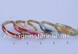 CEB42 5pcs 17mm width gold plated alloy with enamel rhinestone & bangles