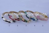 CEB43 5pcs 17mm width gold plated alloy with enamel rhinestone & bangles