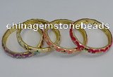 CEB50 7mm width gold plated alloy with enamel bangles wholesale