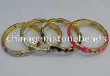 CEB51 7mm width gold plated alloy with enamel bangles wholesale