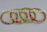 CEB53 7mm width gold plated alloy with enamel bangles wholesale