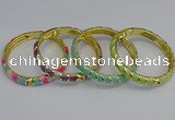 CEB54 7mm width gold plated alloy with enamel bangles wholesale