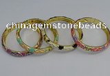 CEB55 7mm width gold plated alloy with enamel bangles wholesale