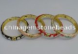 CEB56 7mm width gold plated alloy with enamel bangles wholesale