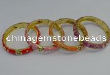 CEB58 9mm width gold plated alloy with enamel bangles wholesale