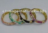 CEB59 9mm width gold plated alloy with enamel bangles wholesale