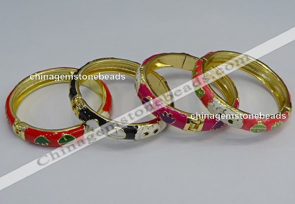 CEB60 9mm width gold plated alloy with enamel bangles wholesale