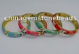 CEB62 9mm width gold plated alloy with enamel bangles wholesale