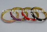 CEB63 9mm width gold plated alloy with enamel bangles wholesale