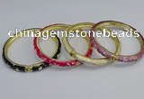 CEB67 6mm width gold plated alloy with enamel bangles wholesale