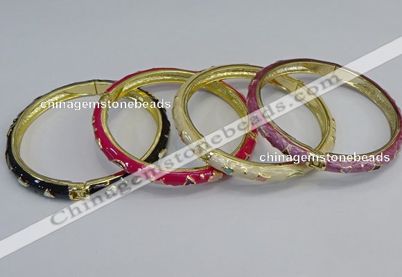 CEB67 6mm width gold plated alloy with enamel bangles wholesale