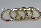 CEB72 6mm width gold plated alloy with enamel bangles wholesale