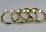 CEB72 6mm width gold plated alloy with enamel bangles wholesale