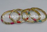 CEB73 6mm width gold plated alloy with enamel bangles wholesale