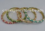 CEB74 6mm width gold plated alloy with enamel bangles wholesale