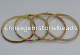 CEB76 5mm width gold plated alloy with enamel bangles wholesale