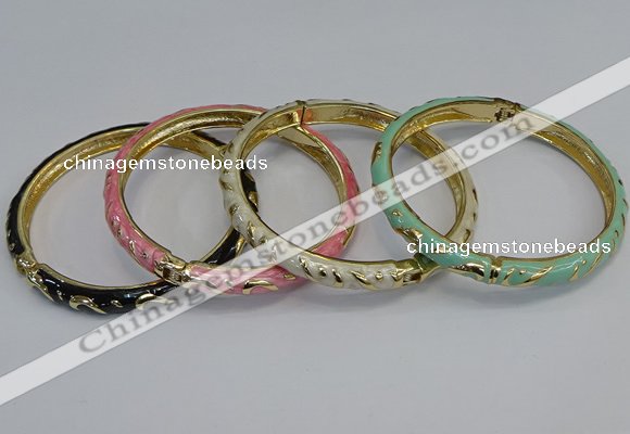 CEB77 5mm width gold plated alloy with enamel bangles wholesale