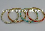 CEB78 5mm width gold plated alloy with enamel bangles wholesale