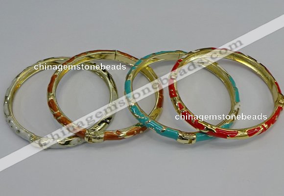 CEB78 5mm width gold plated alloy with enamel bangles wholesale