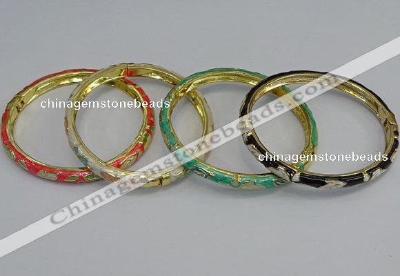 CEB79 6mm width gold plated alloy with enamel bangles wholesale