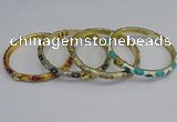 CEB80 6mm width gold plated alloy with enamel bangles wholesale