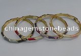 CEB81 6mm width gold plated alloy with enamel bangles wholesale