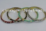 CEB82 6mm width gold plated alloy with enamel bangles wholesale