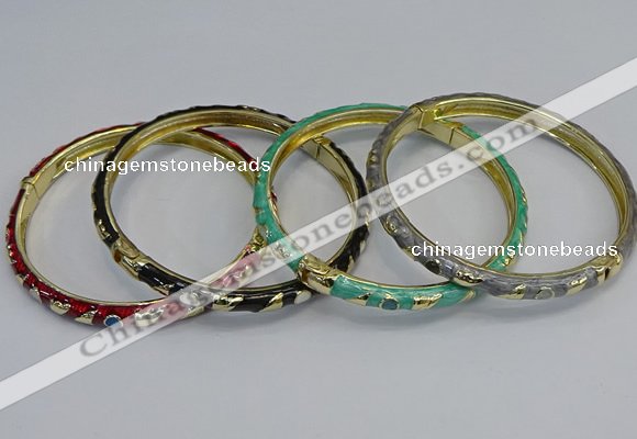 CEB82 6mm width gold plated alloy with enamel bangles wholesale